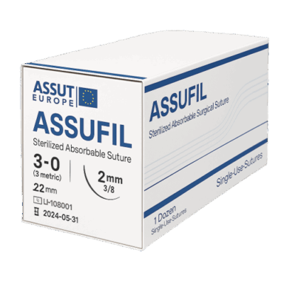 2-0 ASSUFIL Braided Coated Synthetic Suture – 70 cm | FU539