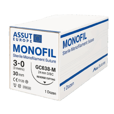 3-0 MONOFIL Synthetic Monofilament Suture – 70 cm | FV386F