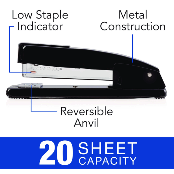 Swingline Commercial Desk Stapler, 20 Sheets Capacity, Black - Image 2