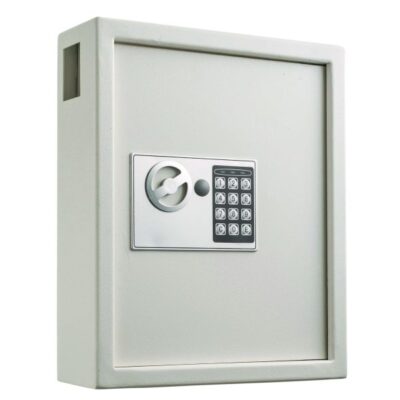 AdirOffice Steel Digital Lock Key Cabinet, 40-Key, 13 x 4 x 14.3, Stainless Steel 304, White
